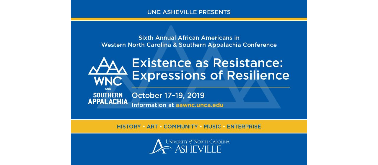 AAWNC-SA 2019 graphic Conference essential info with university logo on blue background