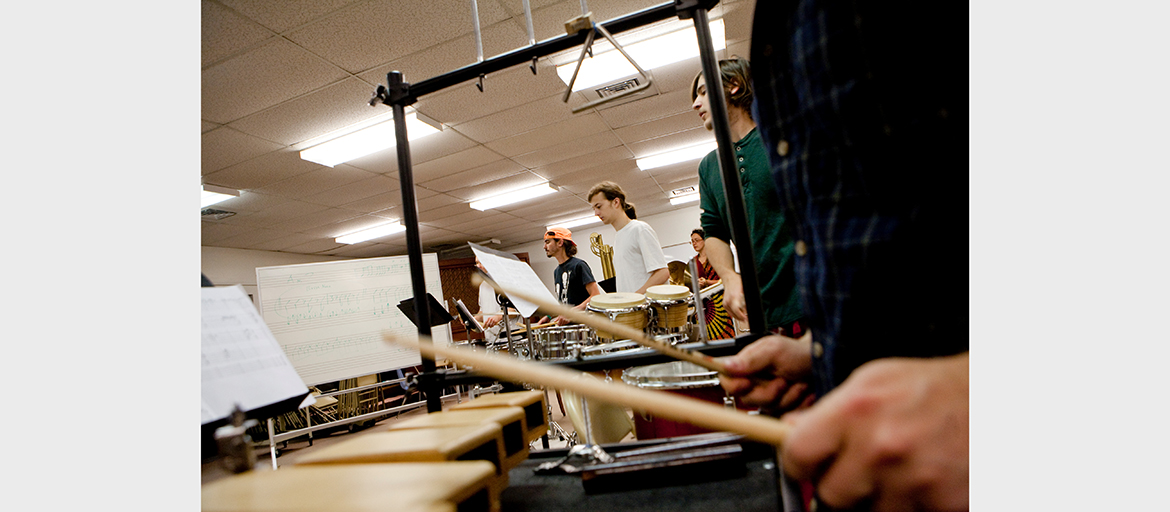 UNCA_Percussion percussionists playing