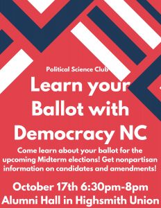 Poster with event information and abstract graphic design