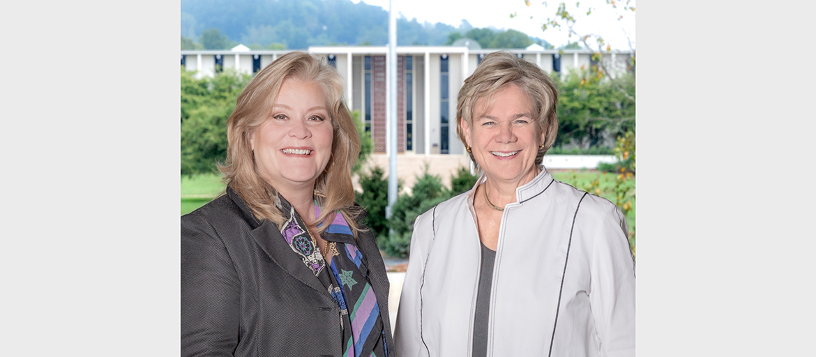 Center for Craft Executive Director Stephanie Moore and UNC Asheville Chancellor Nancy J. Cable