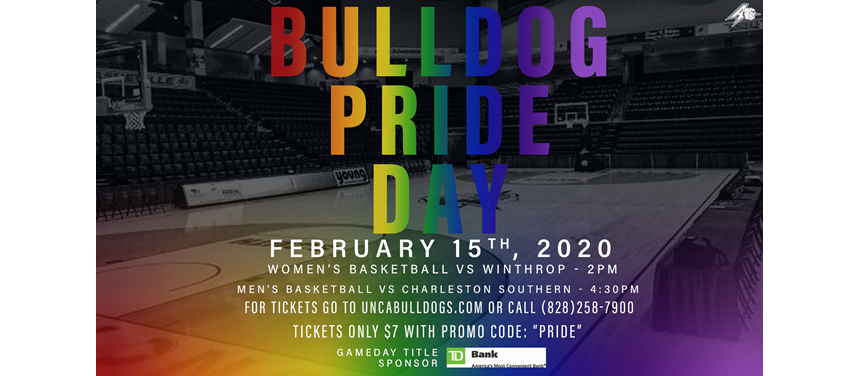 Poster has rainbow-color striped graphic with date/time information