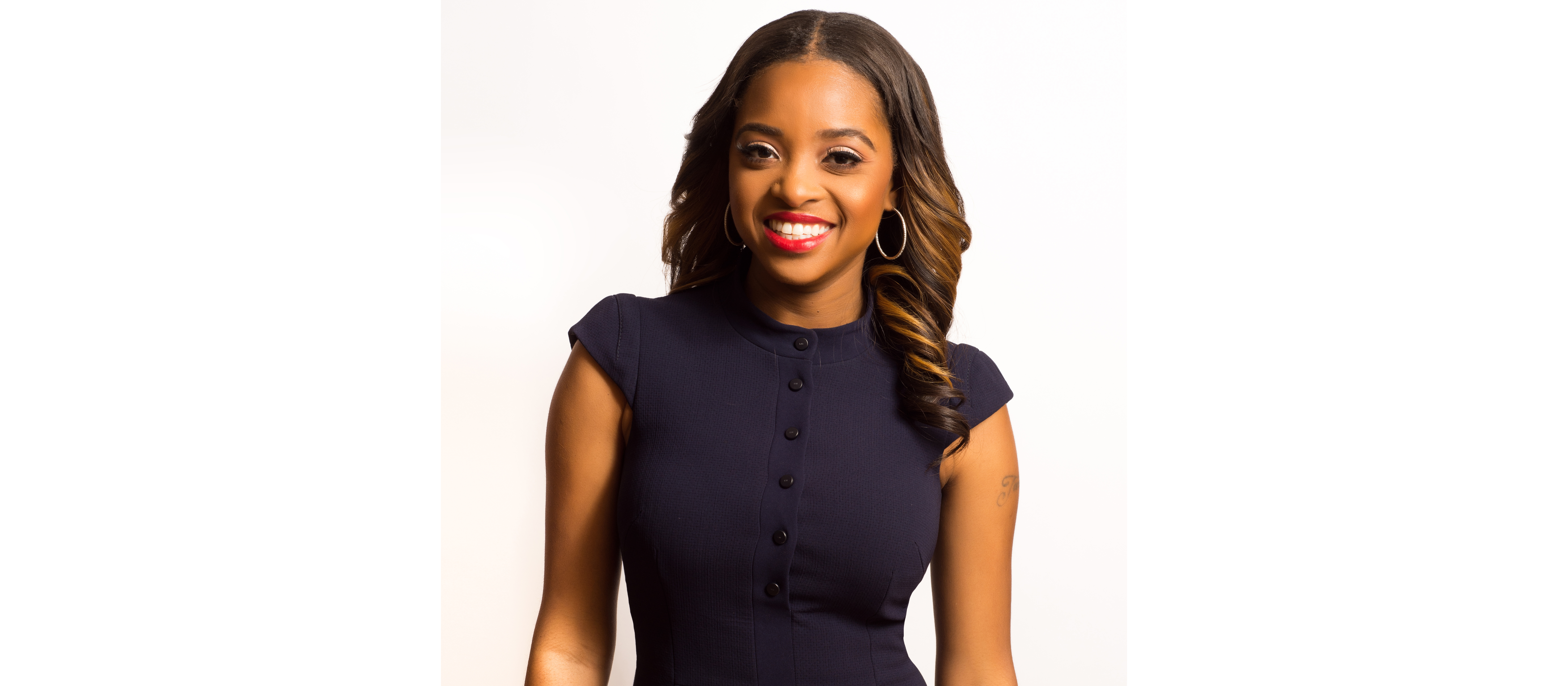 TDM Blue Dress Standing square Tamika Mallory