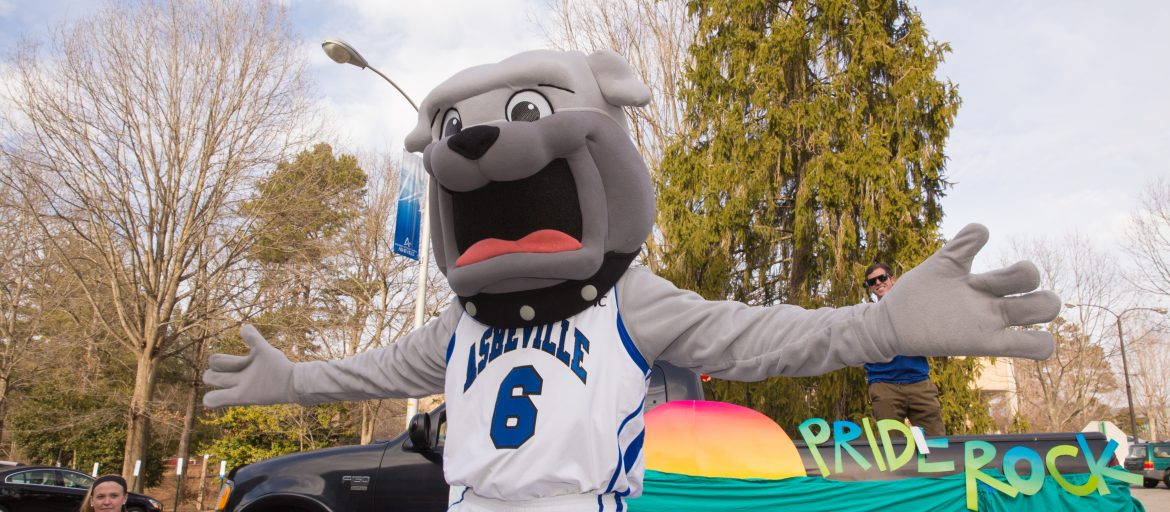 Rocky mascot during homecoming.