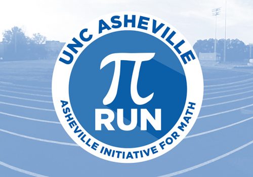 Pi symbol superimposed over image of running track