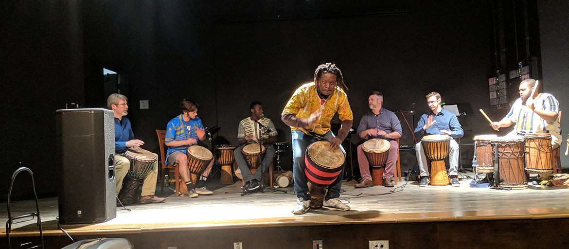 afro percussion live at lunch 2019 web Afro Percussion Ensemble performing