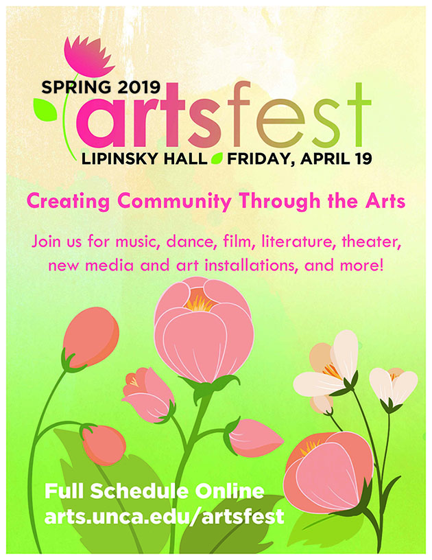 Poster shows basic event info with flowers