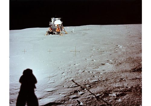 Photo taken by Neil Armstrong of the lunar module on the moon’s surface, courtesy of NASA