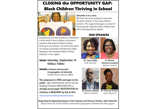 Flyer has same event information as elsewhere in this posting, with photos of the four speakers