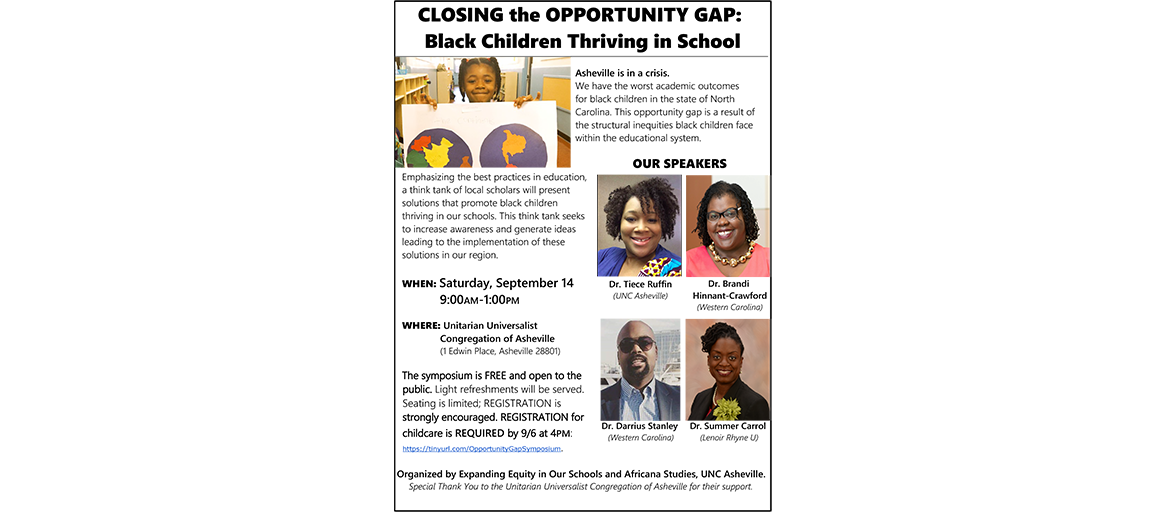 Opportunity Gap Flyer FINAL8-10-19 (1) Flyer has same event information as elsewhere in this posting, with photos of the four speakers