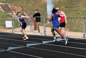 students during a relay race