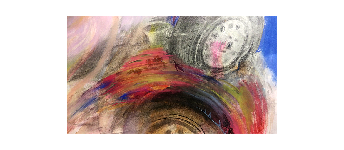 Levitt, Sydney blue-web drawing by Sydney Levitt