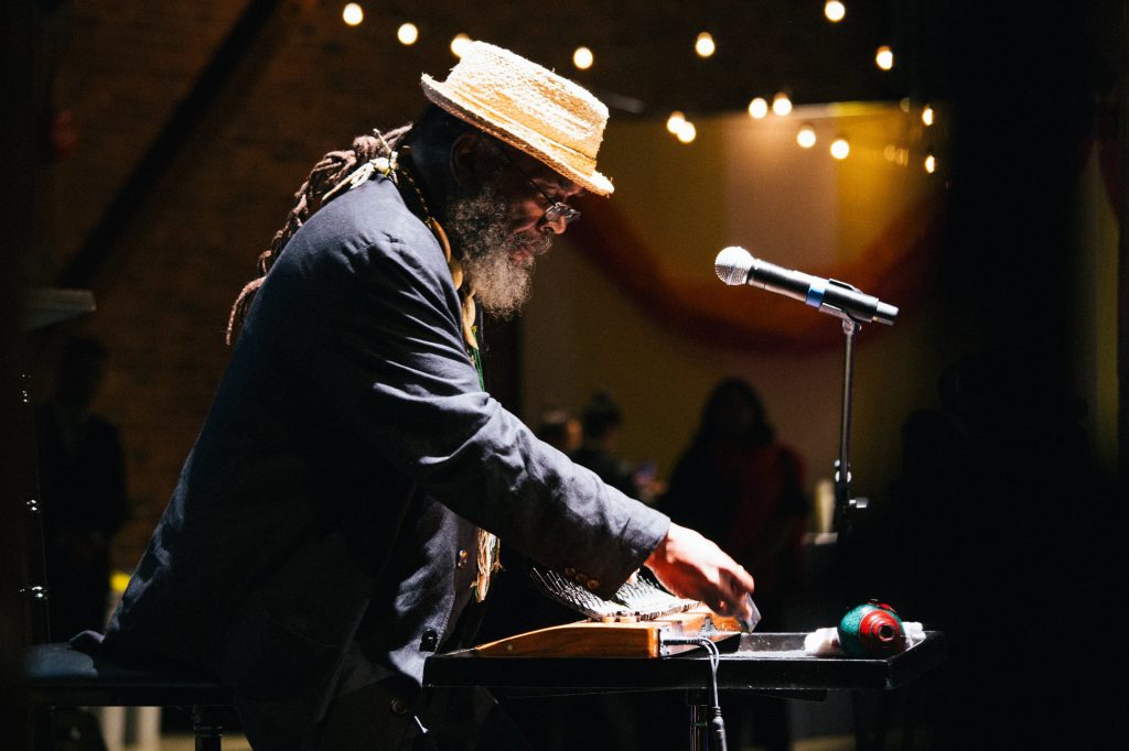 Arthur Flowers at a sound board