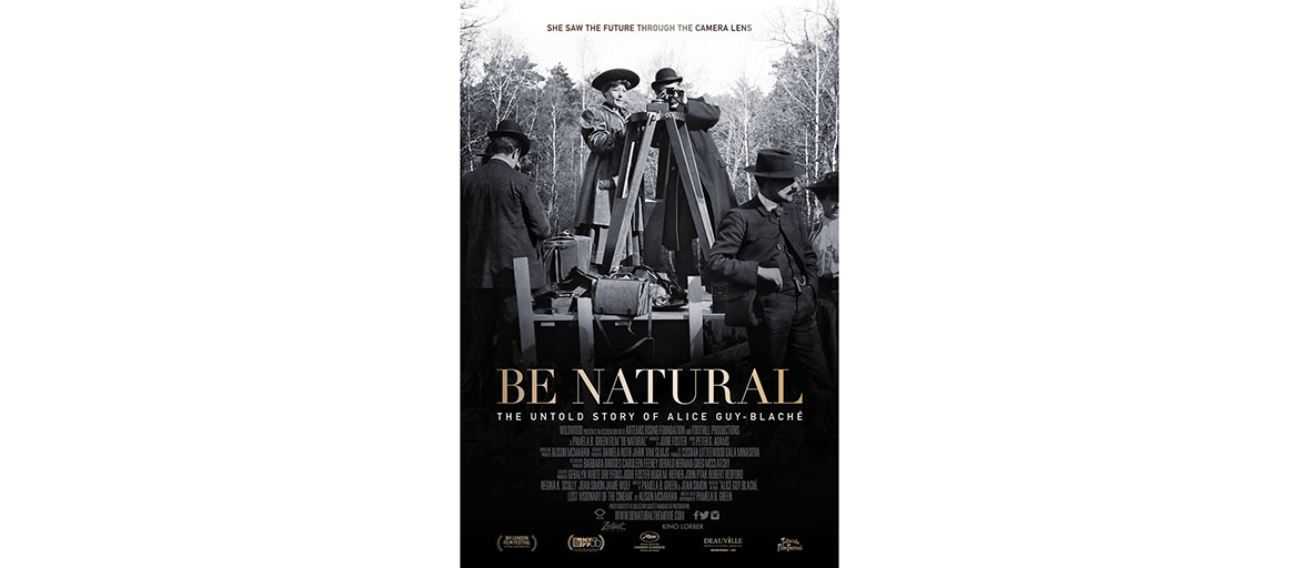 Poster for film shows historical photo of Alice Guy-Blaché behind the camera