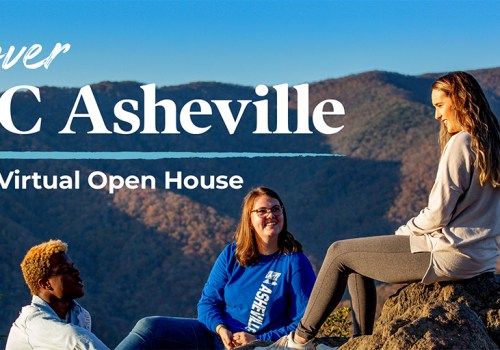 students at overlook in Blue Ridge Mountains