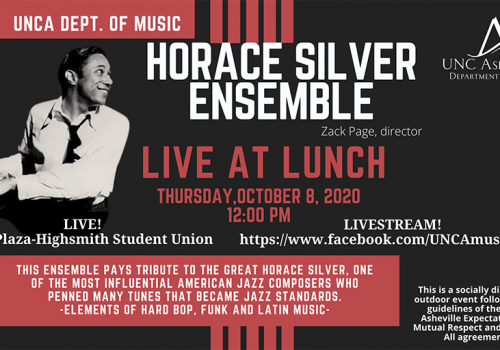 poster includes event info and photo of the late Horace Silver