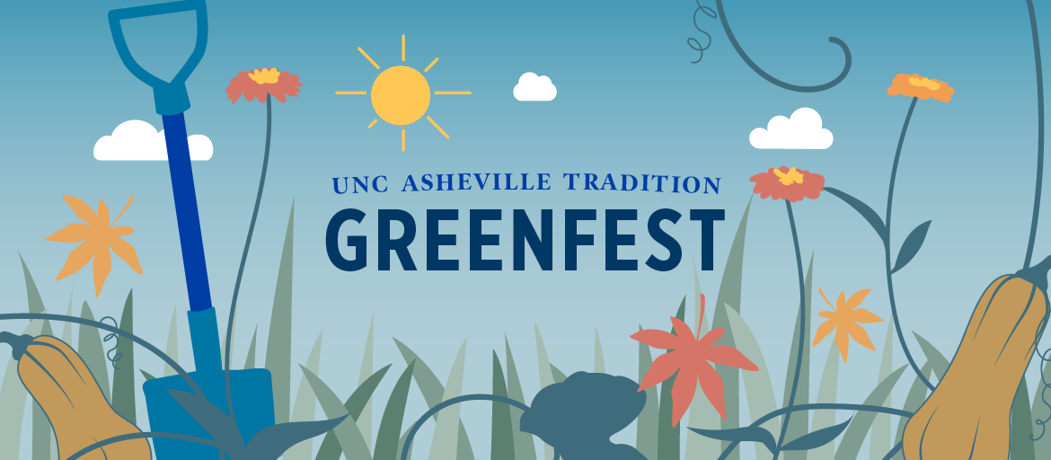 Greenfest_fall_social_event-post_1170x512 Graphic Illustration For UNC Asheville Tradition Greenfest. Includes illustrated grass, wildflowers and vegetables and a shovel in the ground