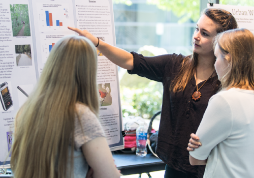 Student presenting a research project