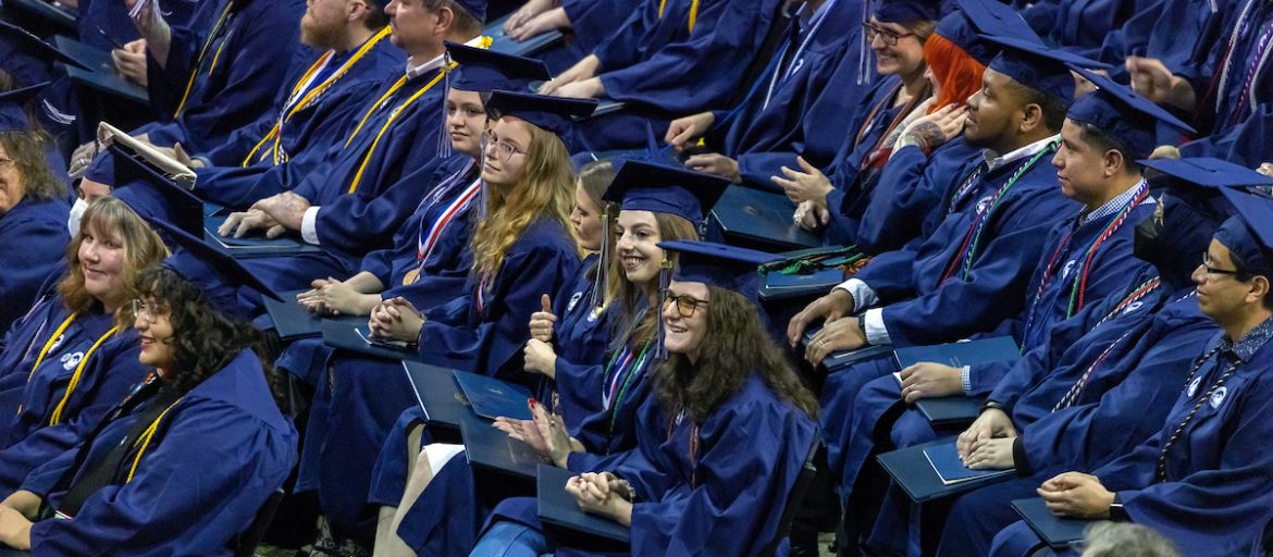 students at commencement ceremony