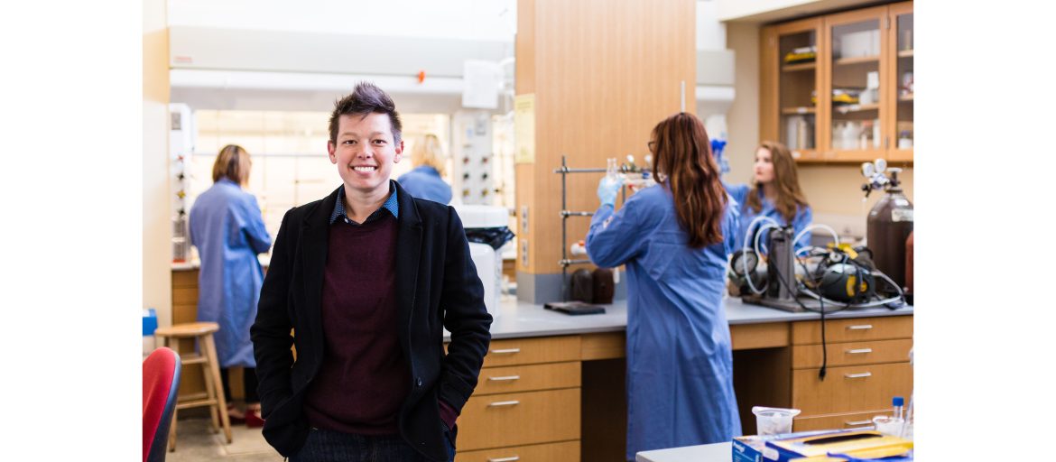 Amanda Wolfe in her undergraduate research lab