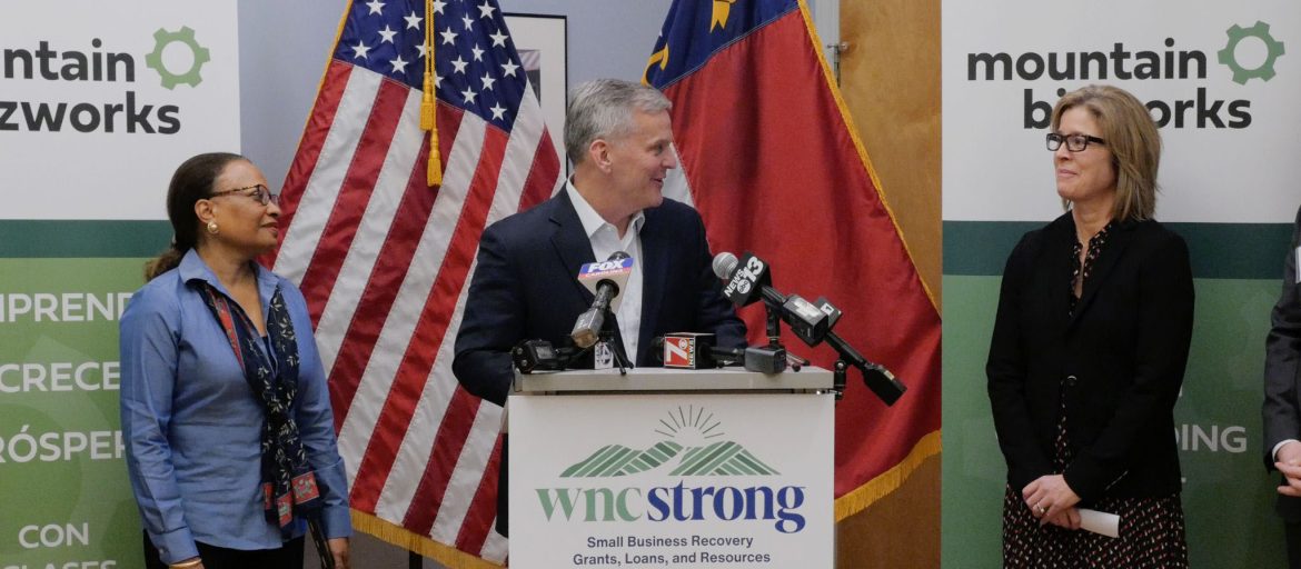 Left to Right: HUD Acting Secretary Adrianne Todman, Governor Josh Stein, Mayor Esther Manheimer. January 7, 2025.