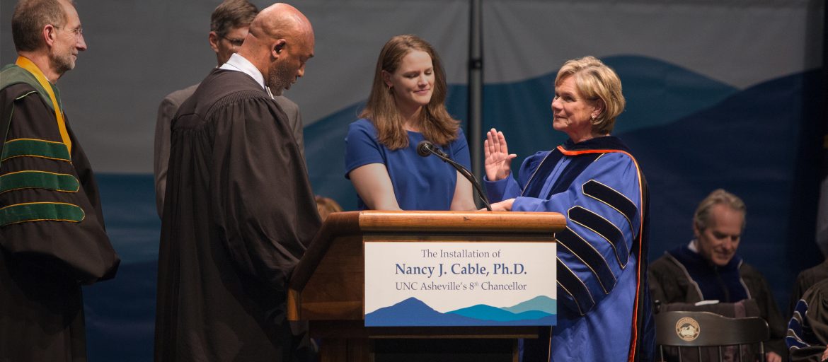 Chancellor Cable getting sworn in as UNC Asheville's 8th Chancellor