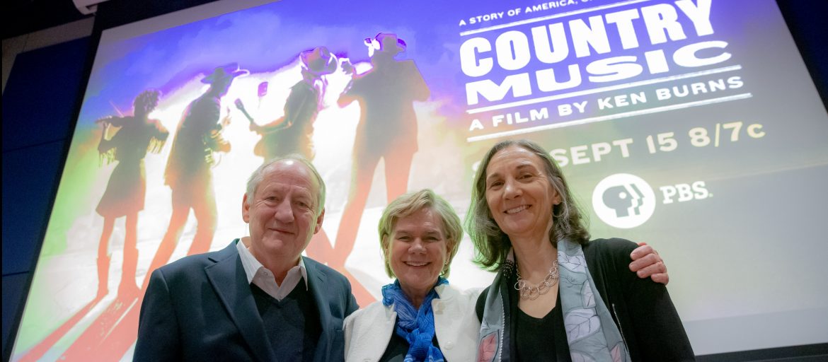 Chancellor Cable with the producers of Ken Burn's documentary "Country Music"
