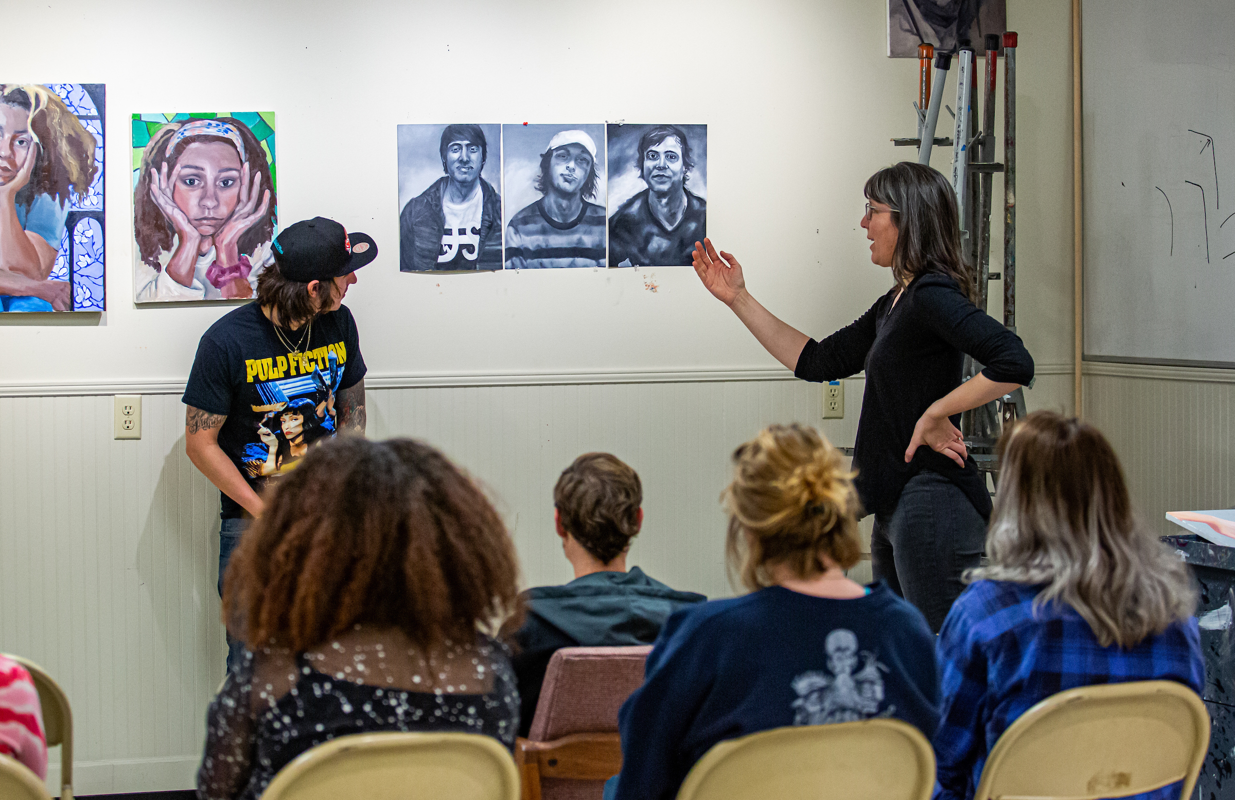 painting critique in an art class
