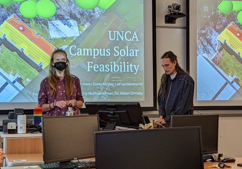 People giving a Campus Solar Feasibility presentation
