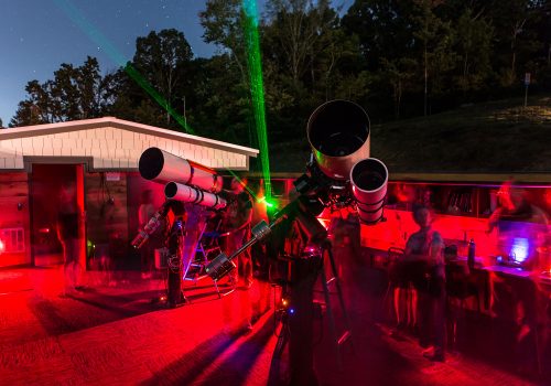 Telescope at Lookout Observatory at night