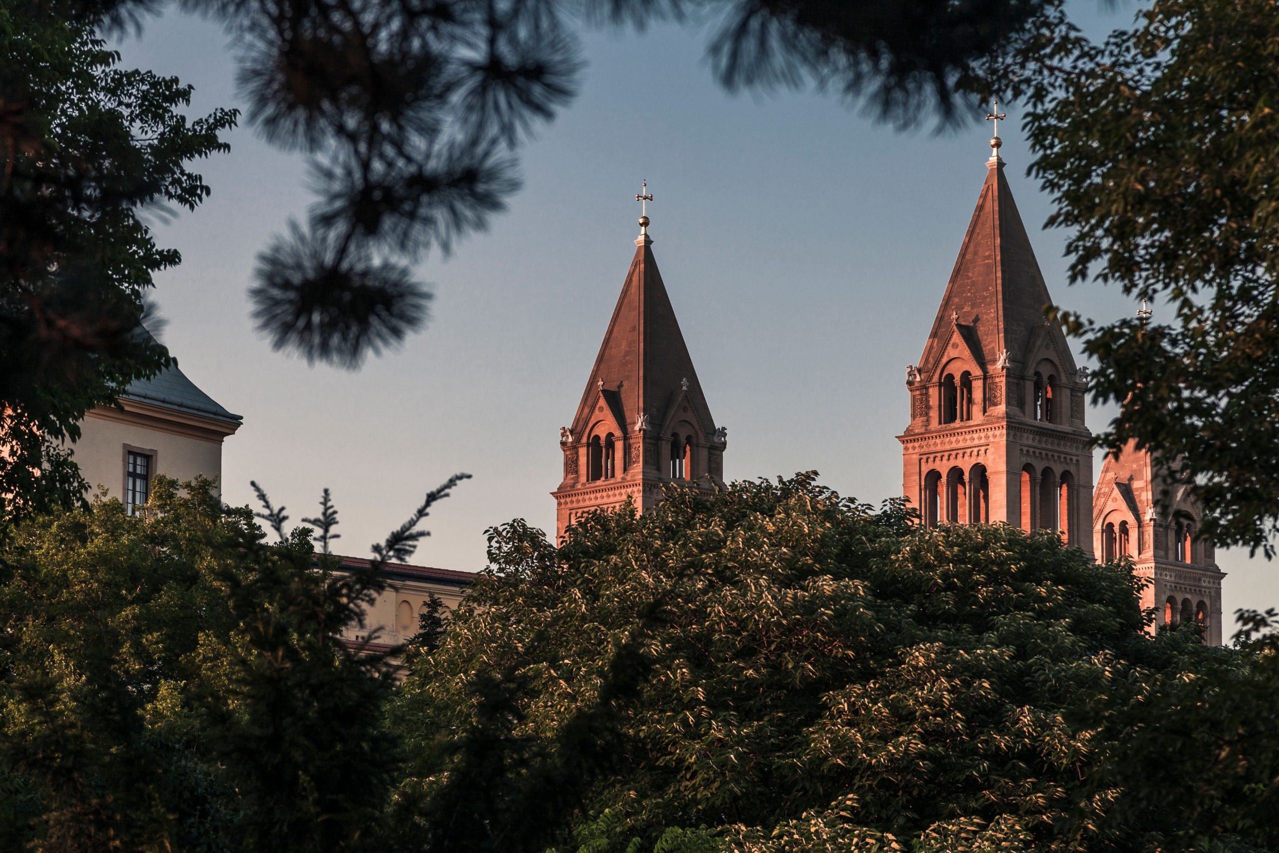 A cathedral-style building at the University of Pecs in Hungary.