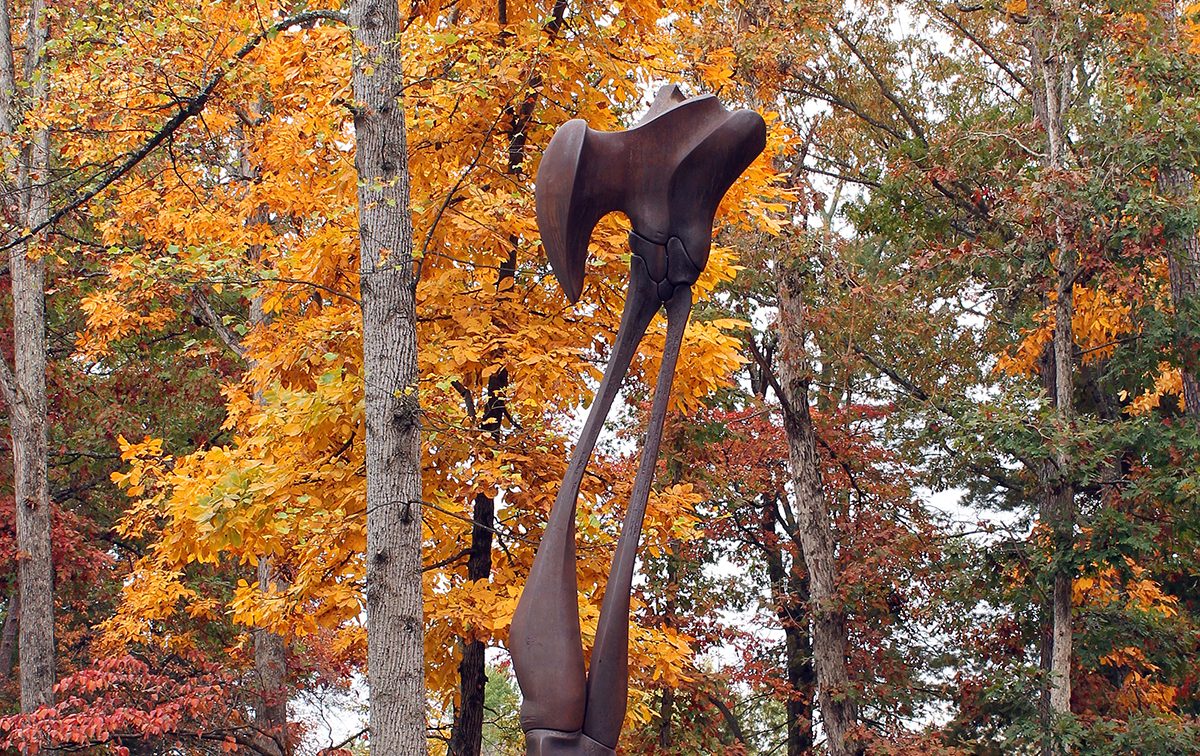 Sam Spiczka sculpture on the UNC Asheville campus.